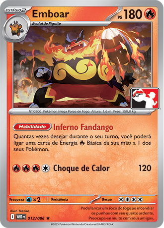 Emboar, Play! Pokémon Pacote de Prêmio Série 8 013