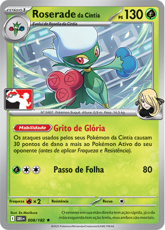 Roserade da Cíntia, Play! Pokémon Pacote de Prêmio Série 8 008